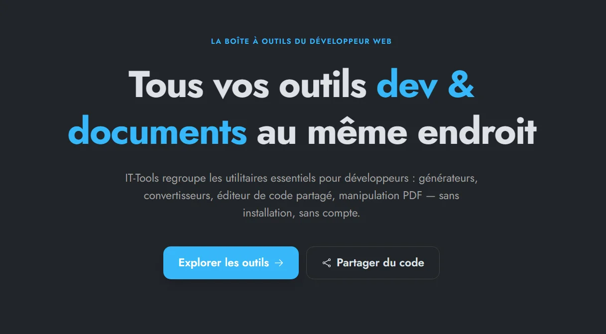 IT-Tools — suite d'outils en ligne avec API REST